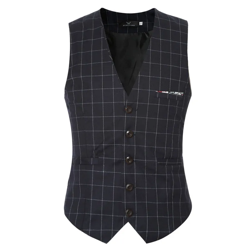 Korean Men's Formal Suit V-necked Vest 11