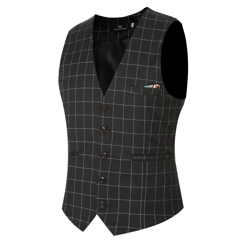 Korean Men's Formal Suit V-necked Vest 11