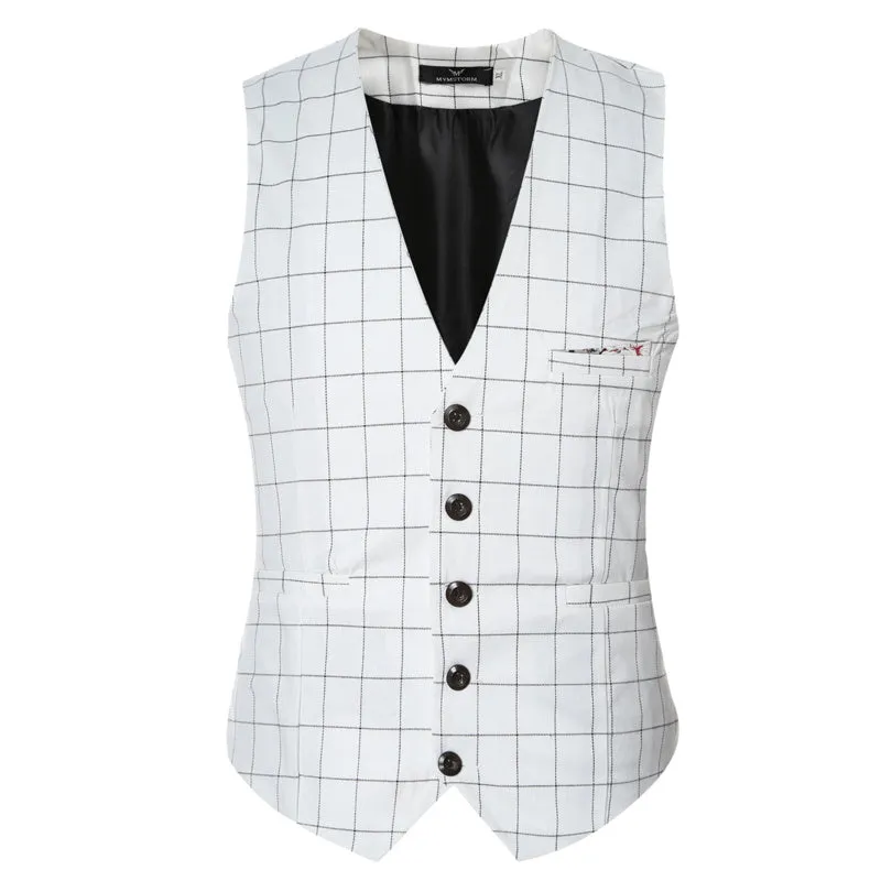 Korean Men's Formal Suit V-necked Vest 11