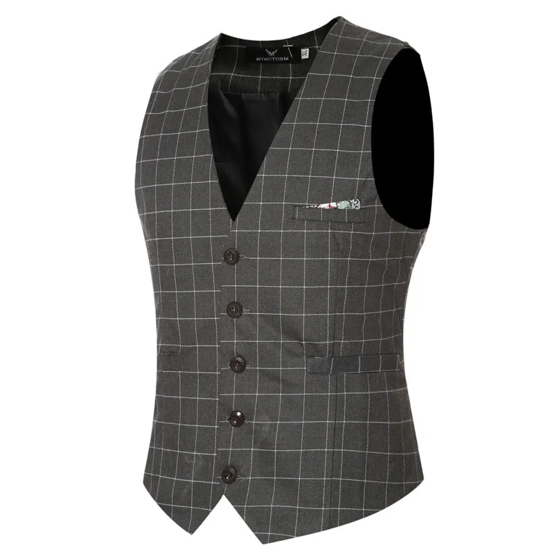 Korean Men's Formal Suit V-necked Vest 11