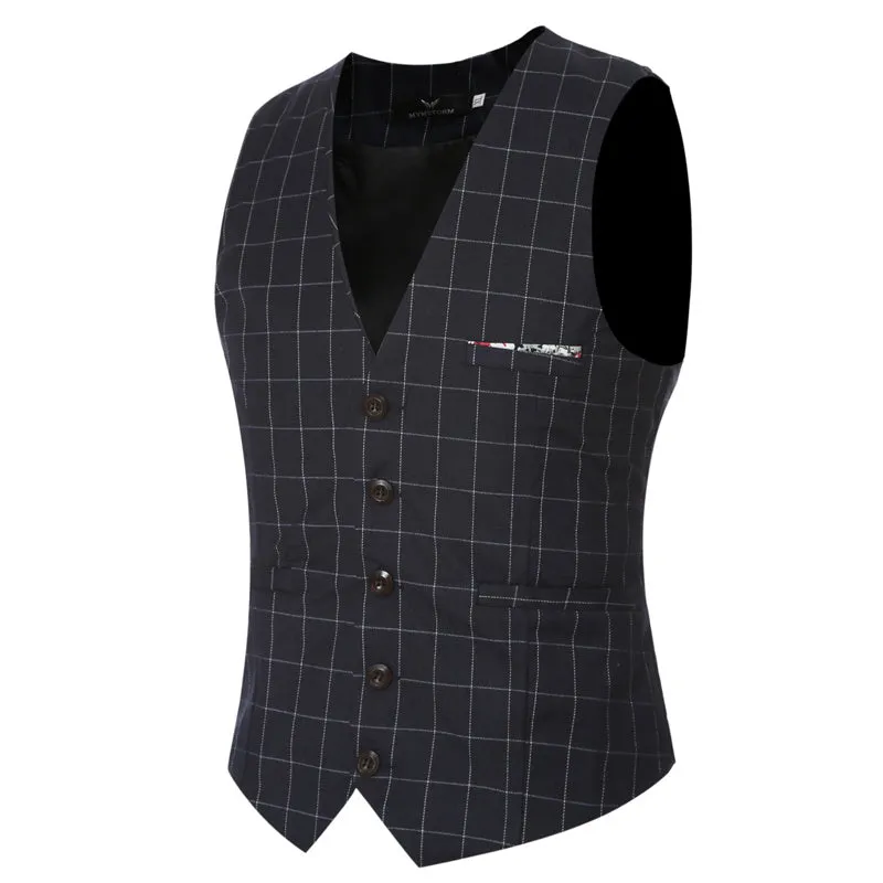 Korean Men's Formal Suit V-necked Vest 11