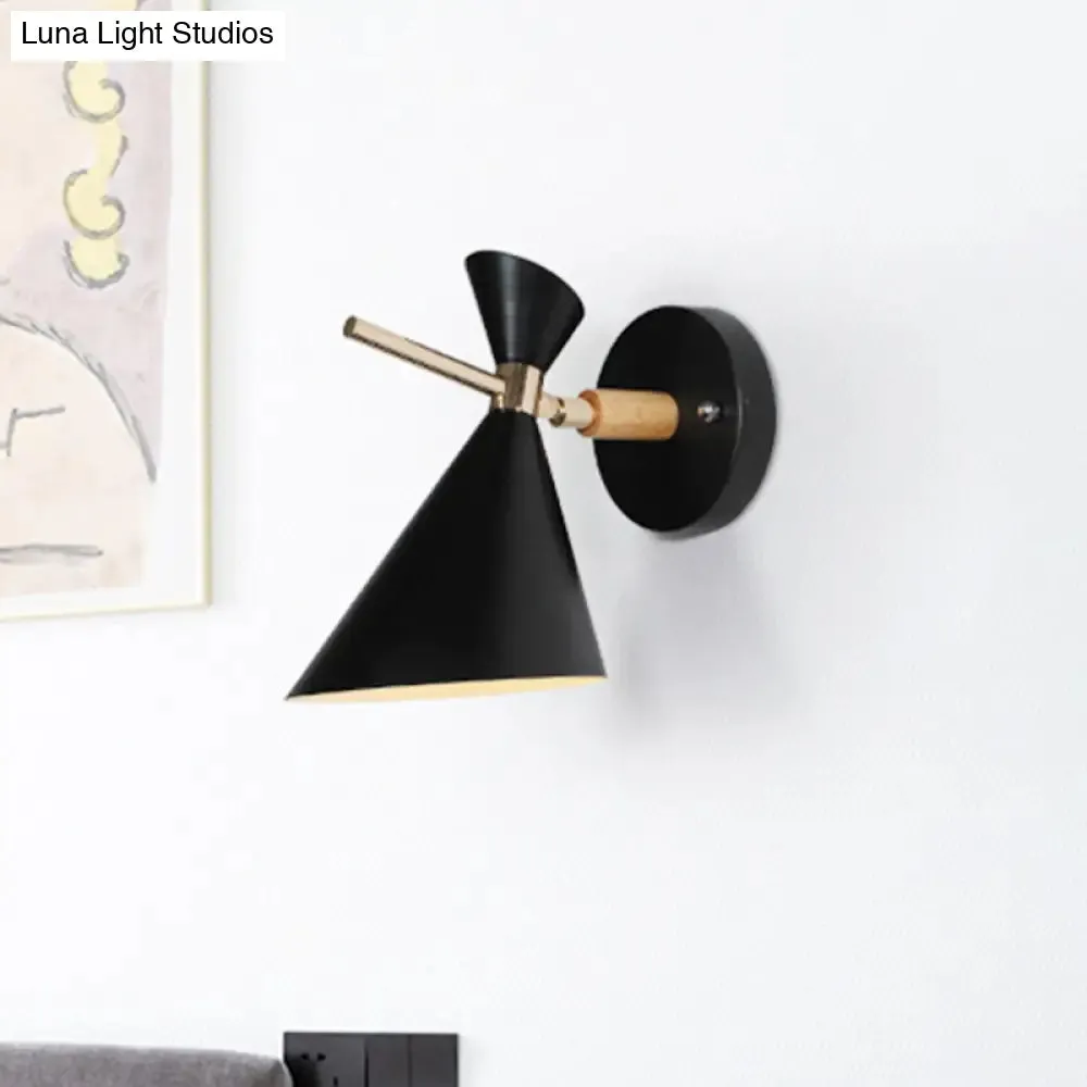 Macaron Metal Wall Sconce - Angle Shade, 1 Light - Black/White/Pink/Yellow/Green - Bedroom