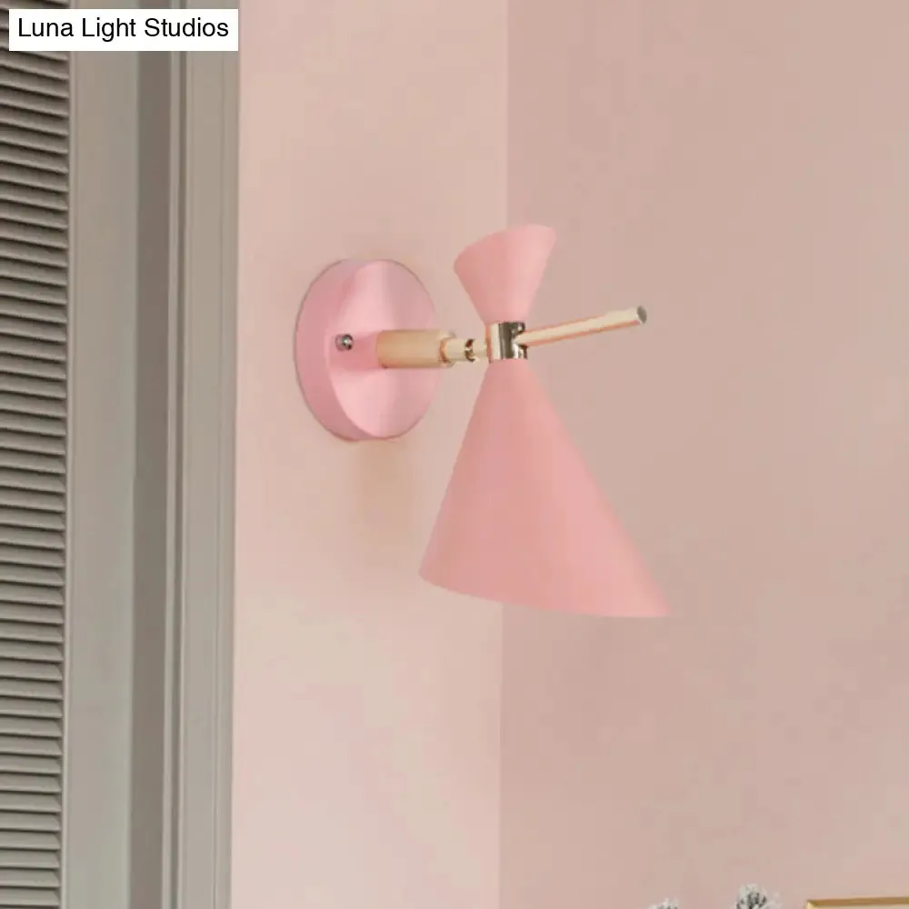 Macaron Metal Wall Sconce - Angle Shade, 1 Light - Black/White/Pink/Yellow/Green - Bedroom