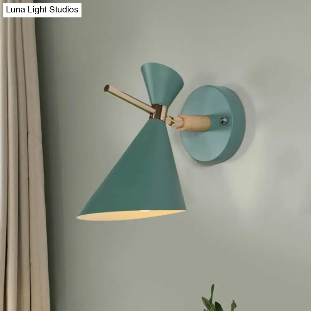 Macaron Metal Wall Sconce - Angle Shade, 1 Light - Black/White/Pink/Yellow/Green - Bedroom