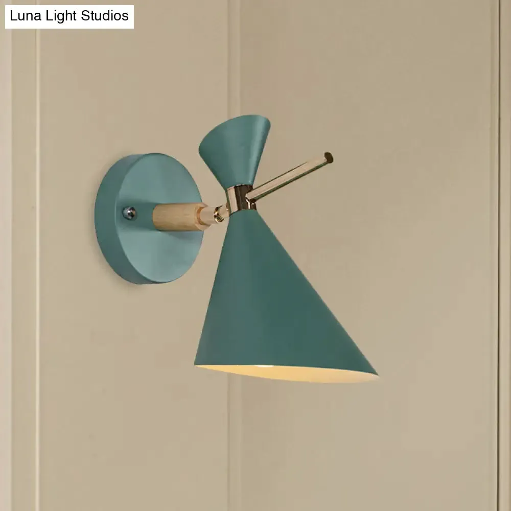 Macaron Metal Wall Sconce - Angle Shade, 1 Light - Black/White/Pink/Yellow/Green - Bedroom