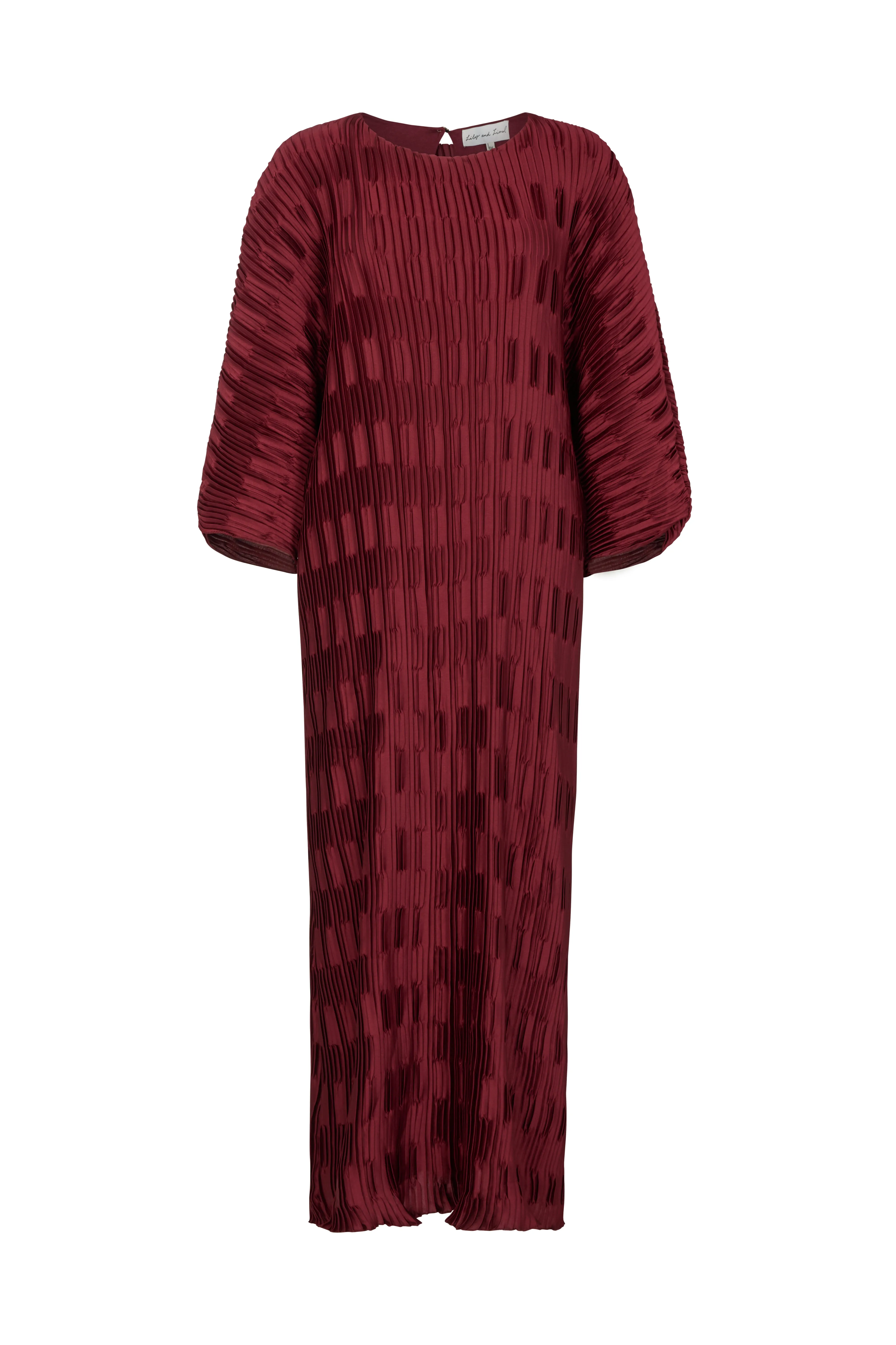 Mae Plisse Maxi Dress In Burgundy