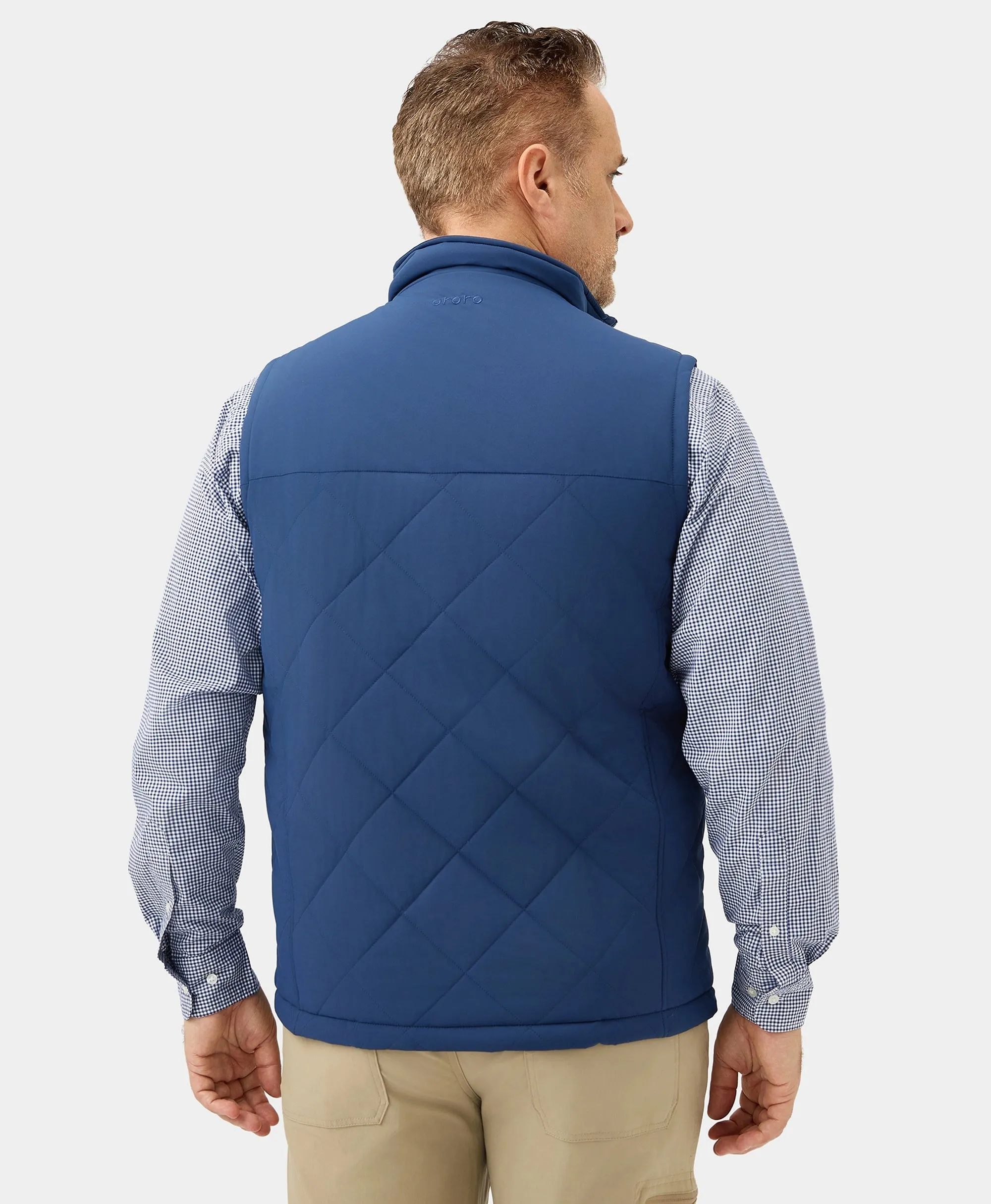 Men's Heated Quilted Vest - Black/Blue/Green