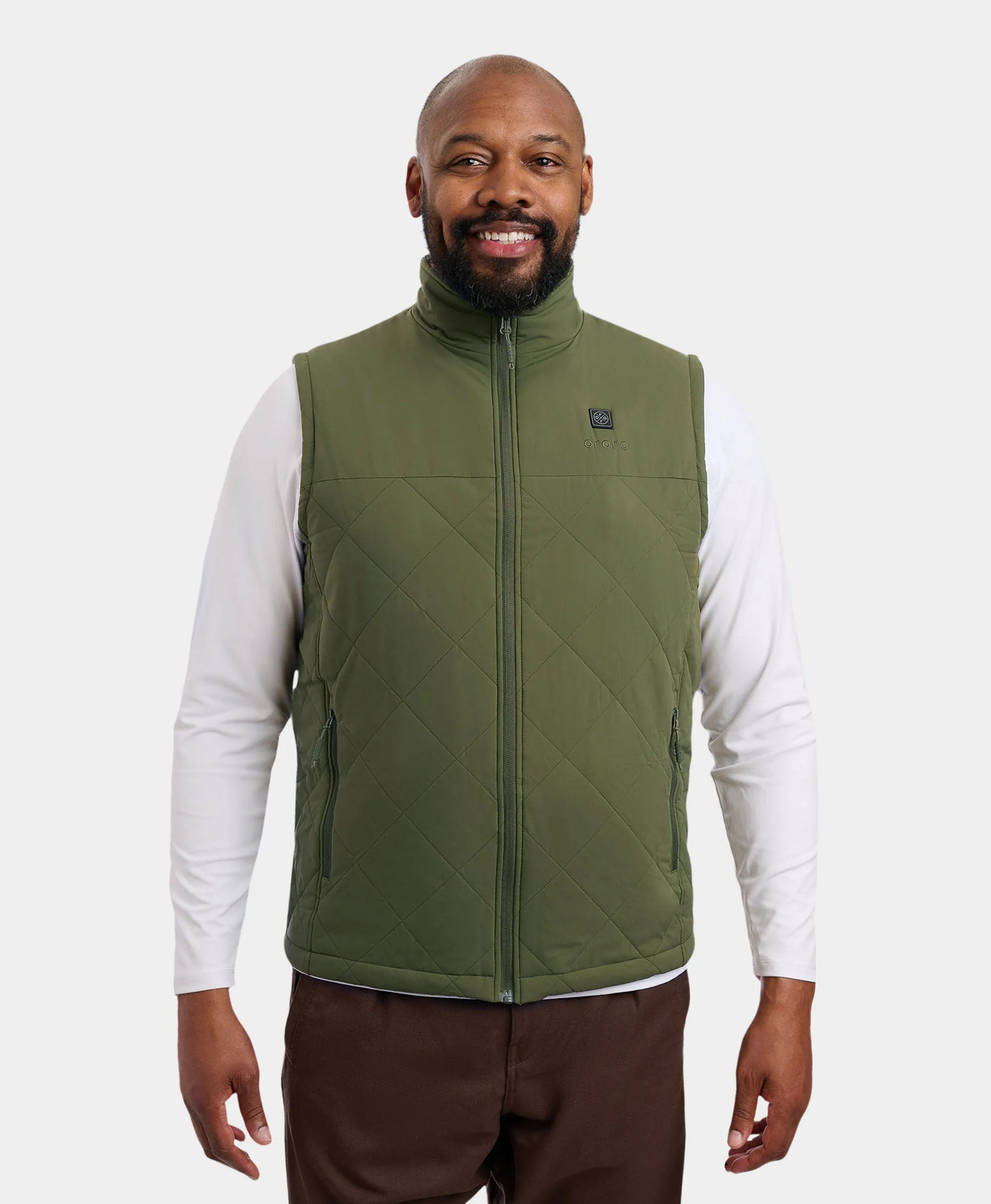 Men's Heated Quilted Vest - Black/Blue/Green