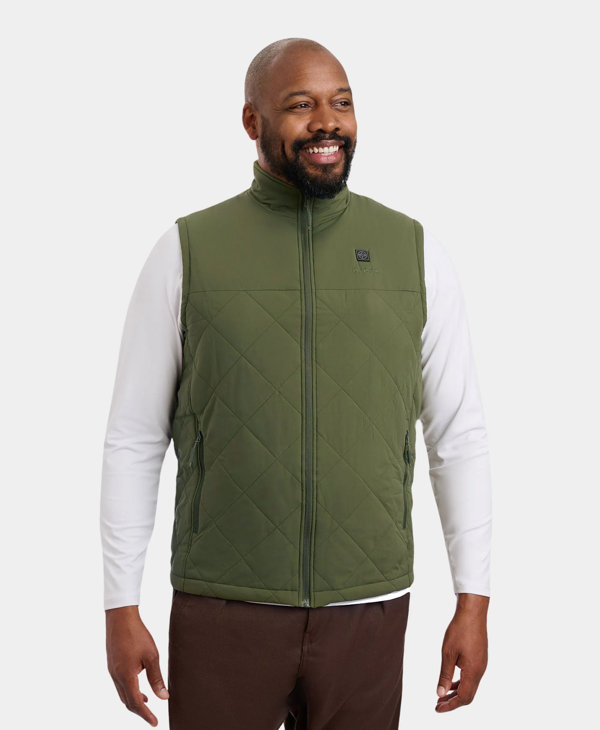 Men's Heated Quilted Vest - Black/Blue/Green