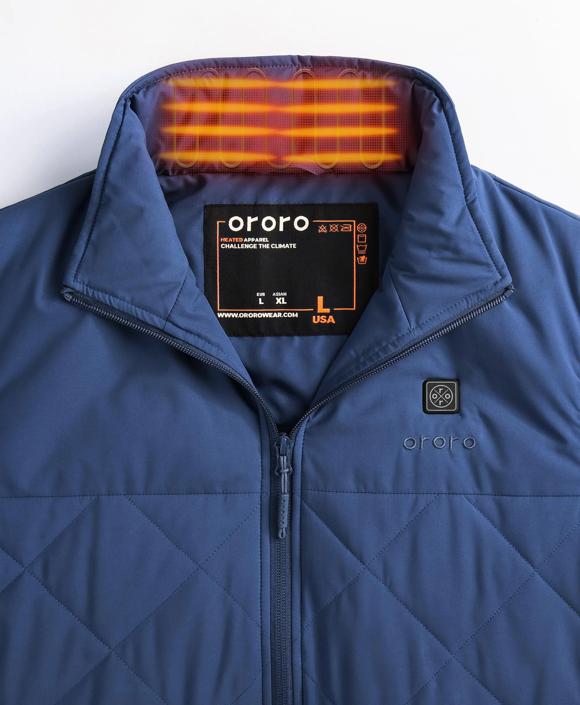 Men's Heated Quilted Vest - Black/Blue/Green