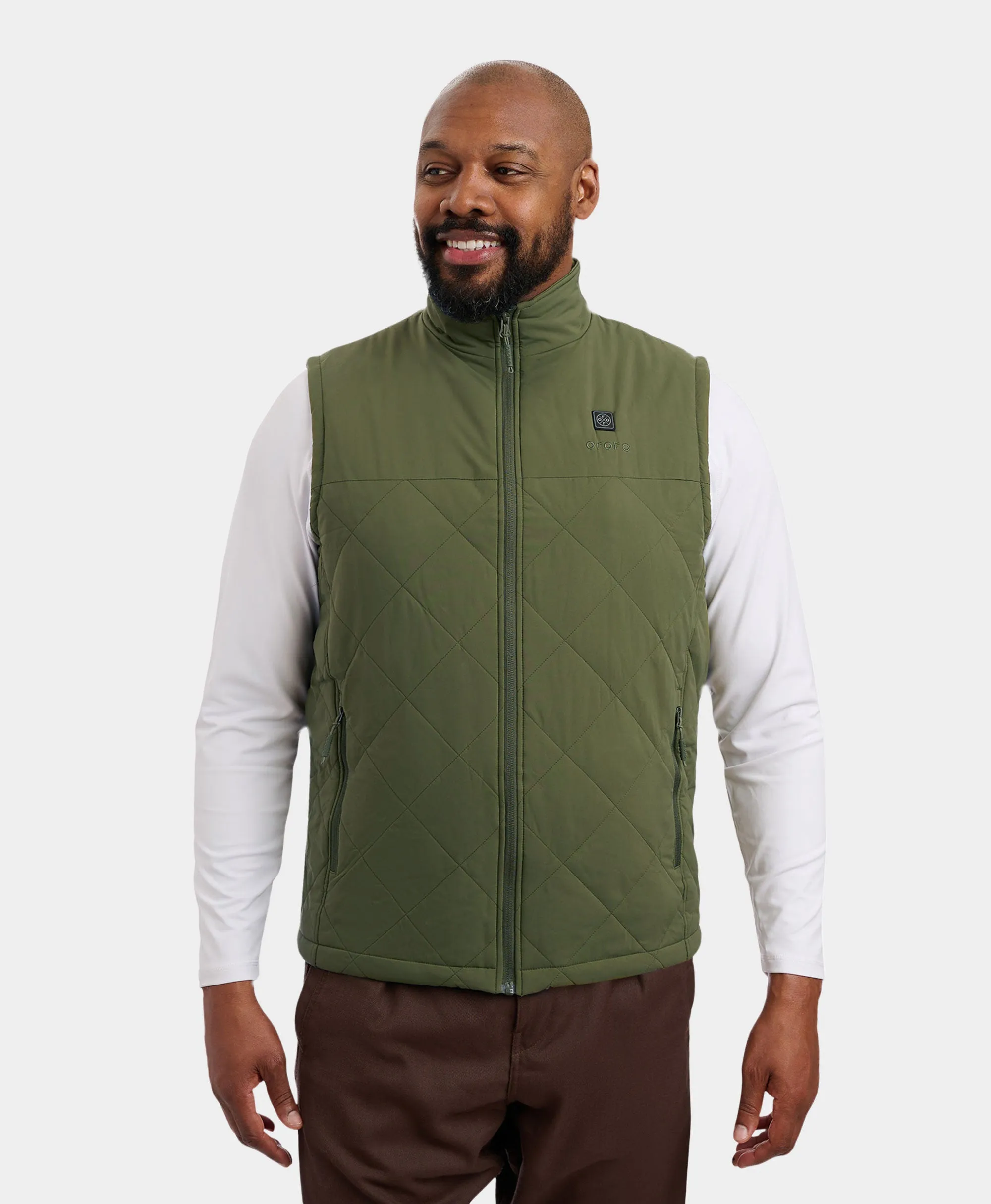 Men's Heated Quilted Vest - Black/Blue/Green