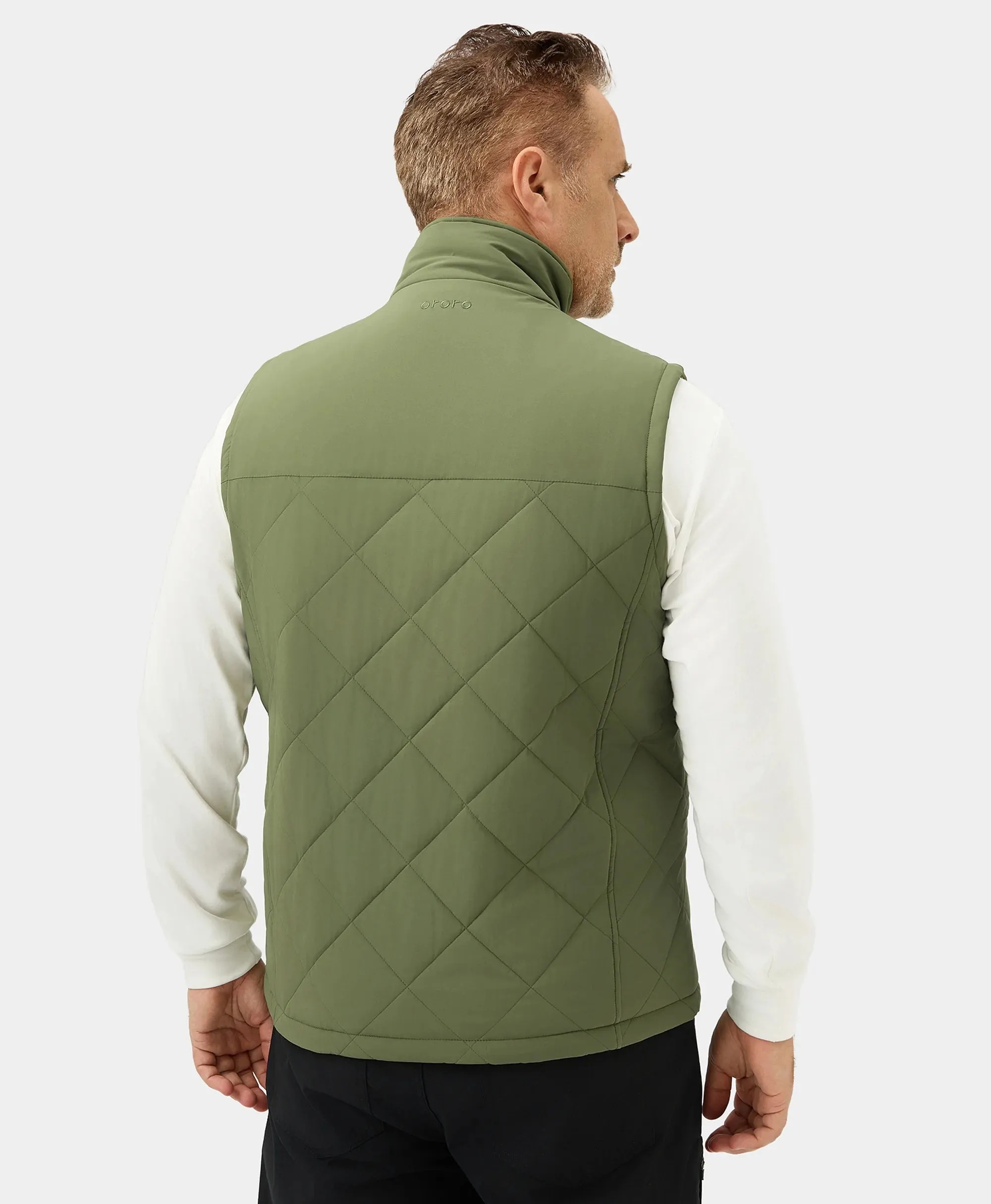 Men's Heated Quilted Vest - Black/Blue/Green