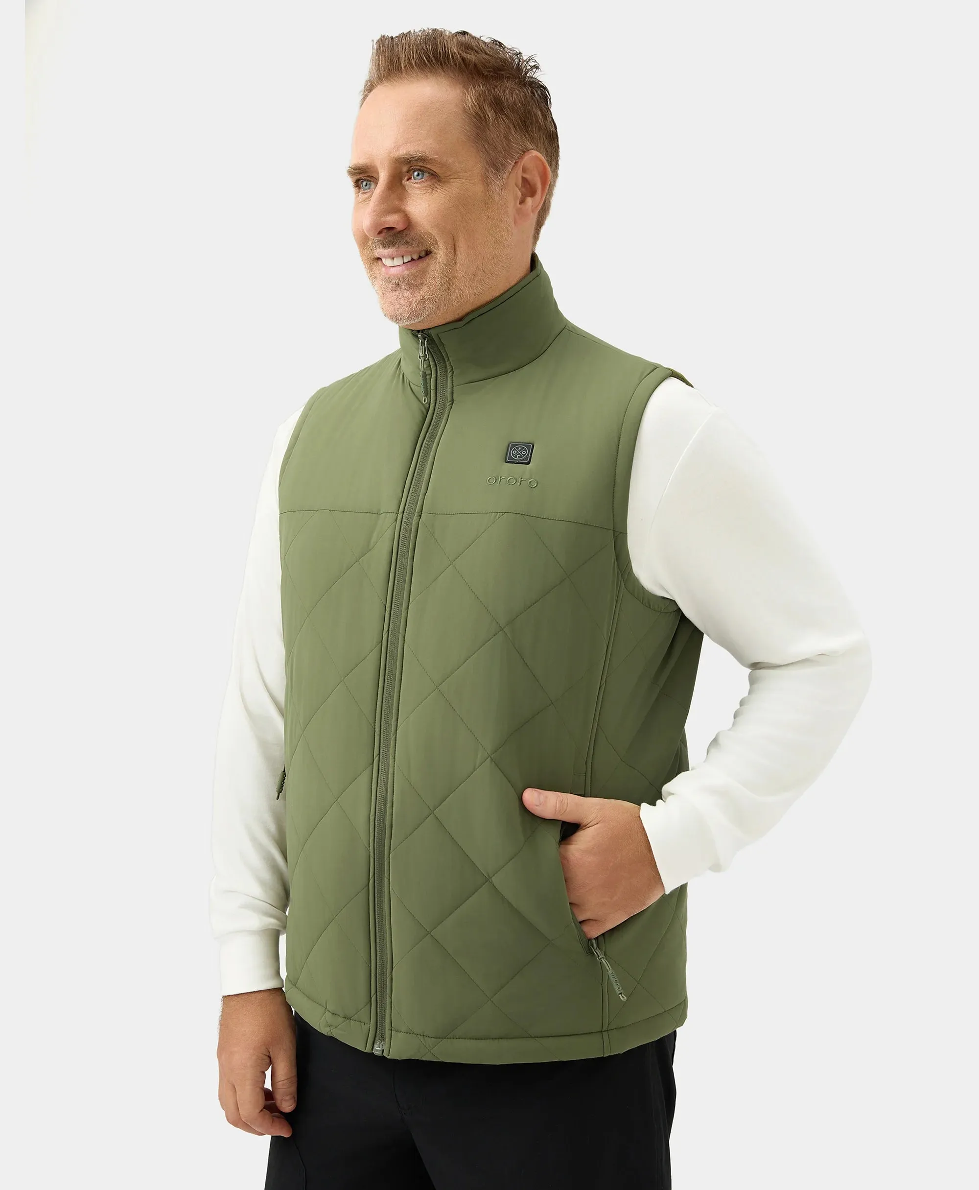 Men's Heated Quilted Vest - Black/Blue/Green