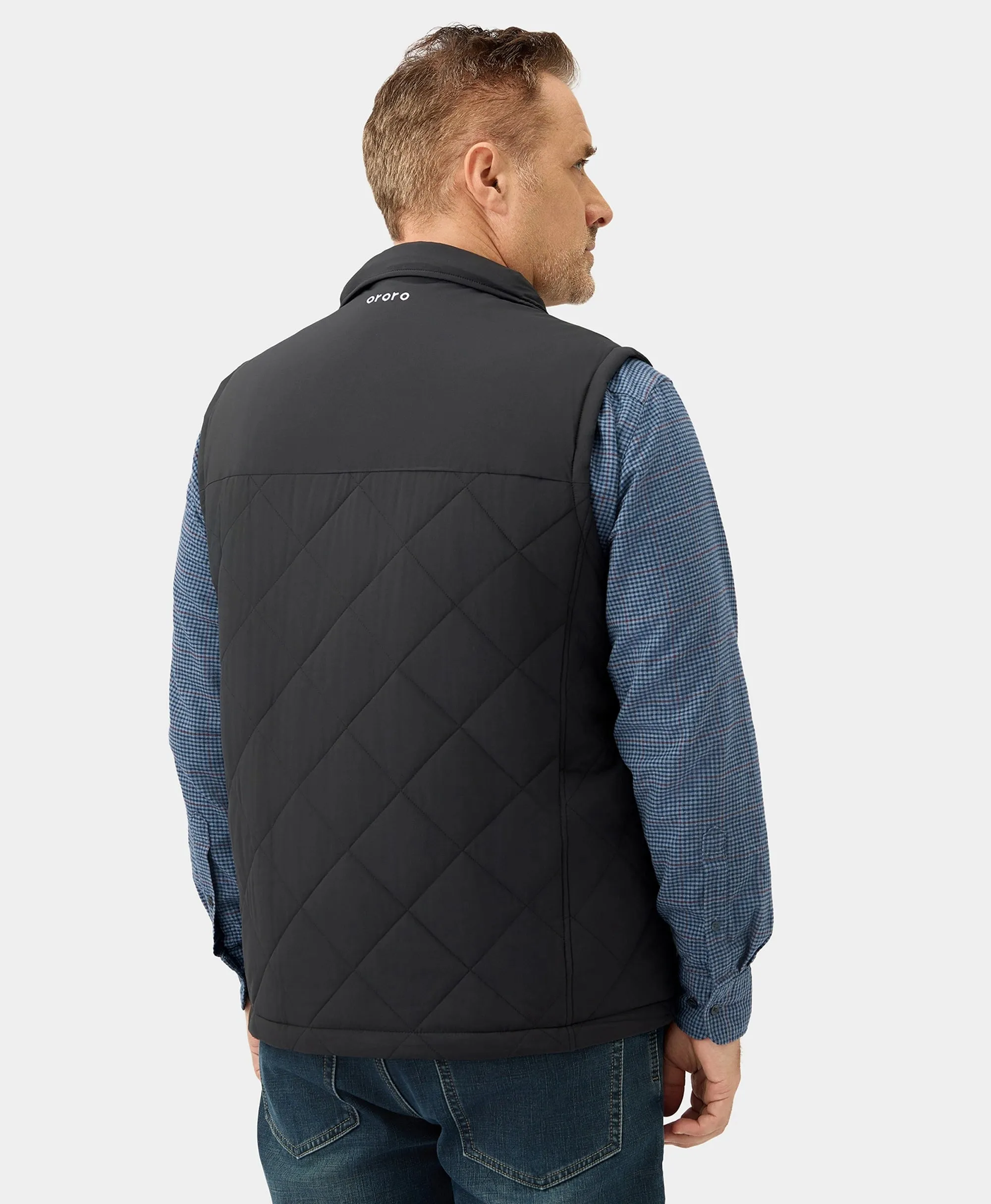 Men's Heated Quilted Vest - Black/Blue/Green