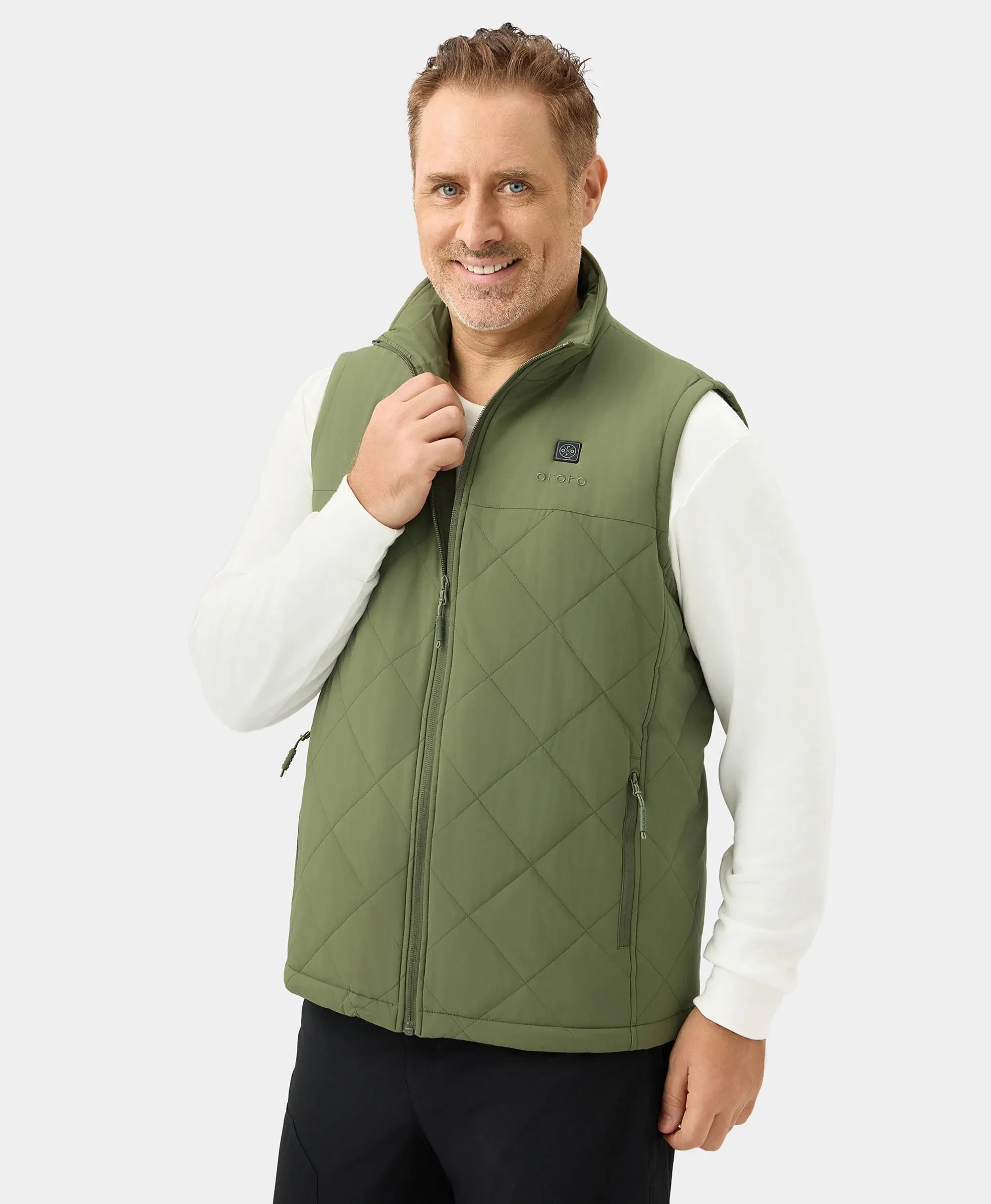 Men's Heated Quilted Vest - Black/Blue/Green