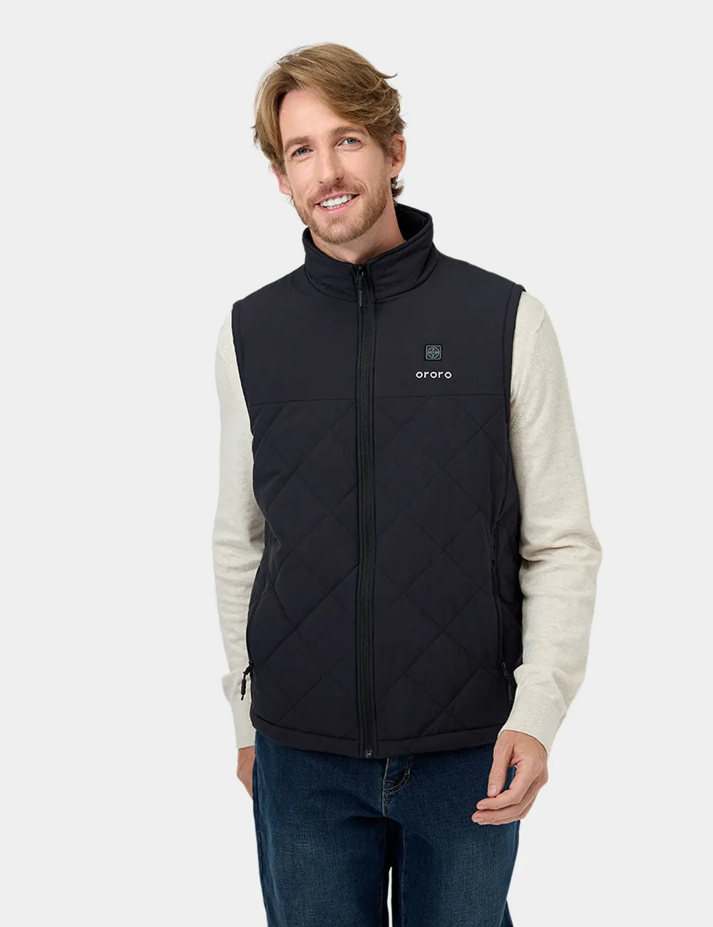 Men's Heated Quilted Vest - Black/Blue/Green