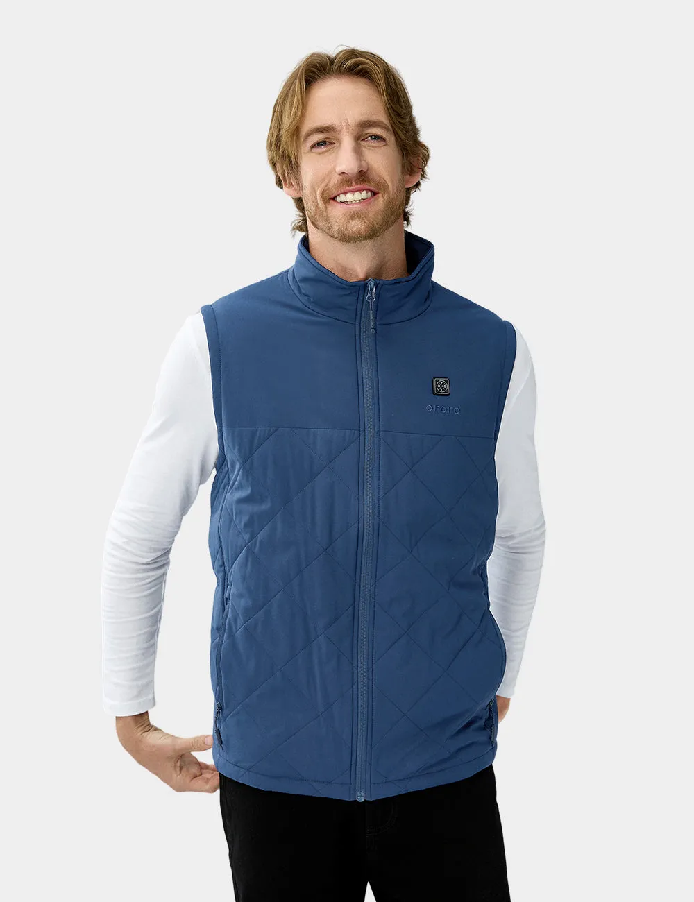 Men's Heated Quilted Vest - Black/Blue/Green