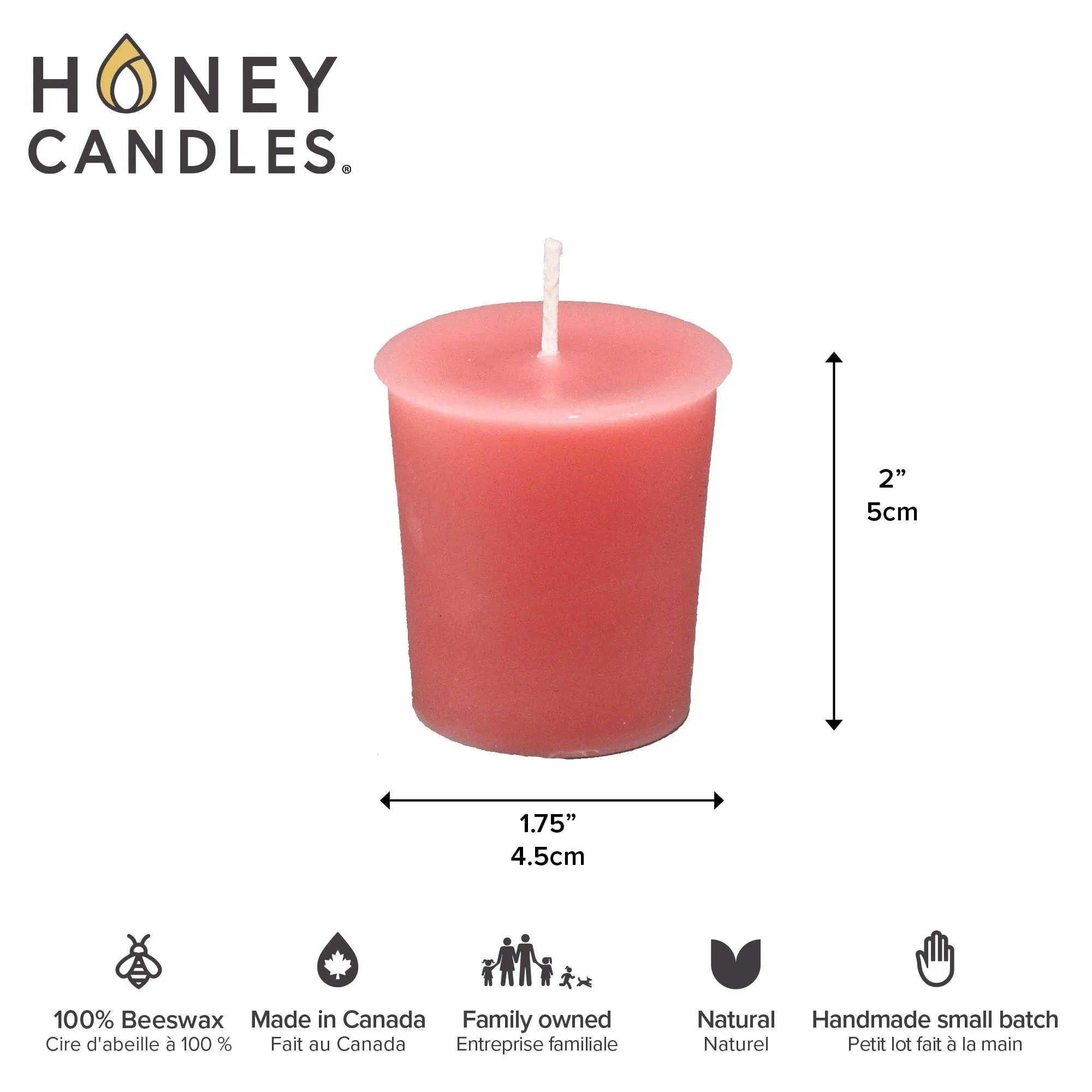 Paris Pink Beeswax Votive Candle