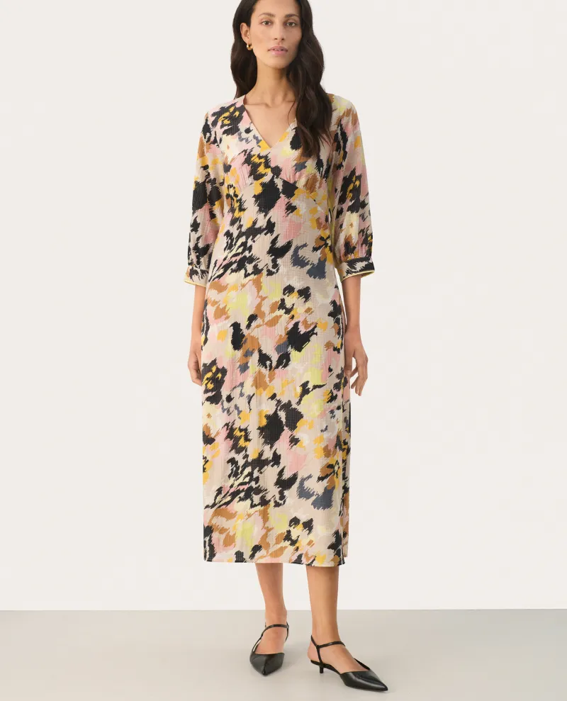 Part Two Jolande Multi Scratch Print Midi Dress