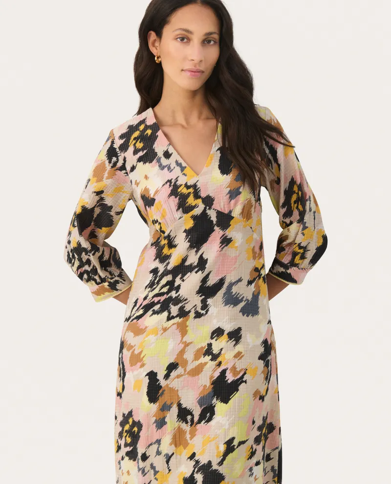 Part Two Jolande Multi Scratch Print Midi Dress