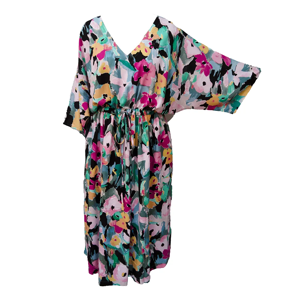 Pastels Floral Viscose Maxi Dress UK Size 18-32 M138