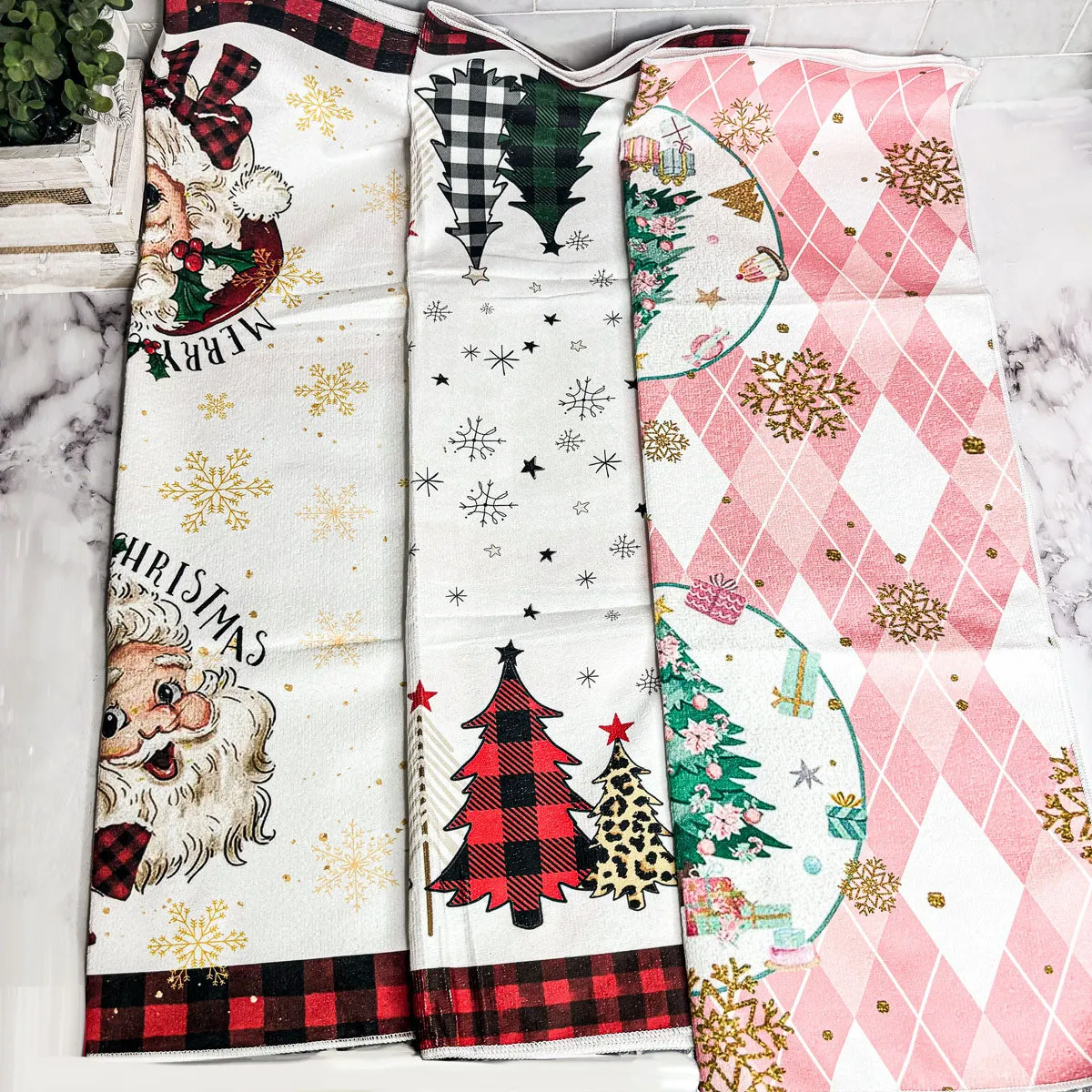 Pink Christmas Hand Towel