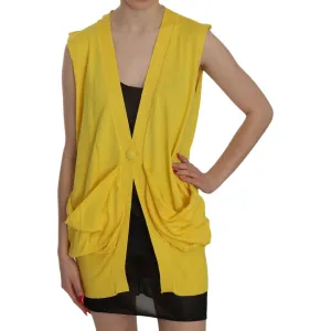 PINK MEMORIES Elegant Yellow Sleeveless Cotton Vest