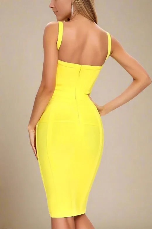 Pip Bandage Corset Dress - Sun Yellow