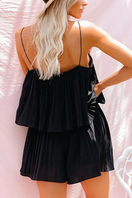 Pleated Belted Slip Mini Dress