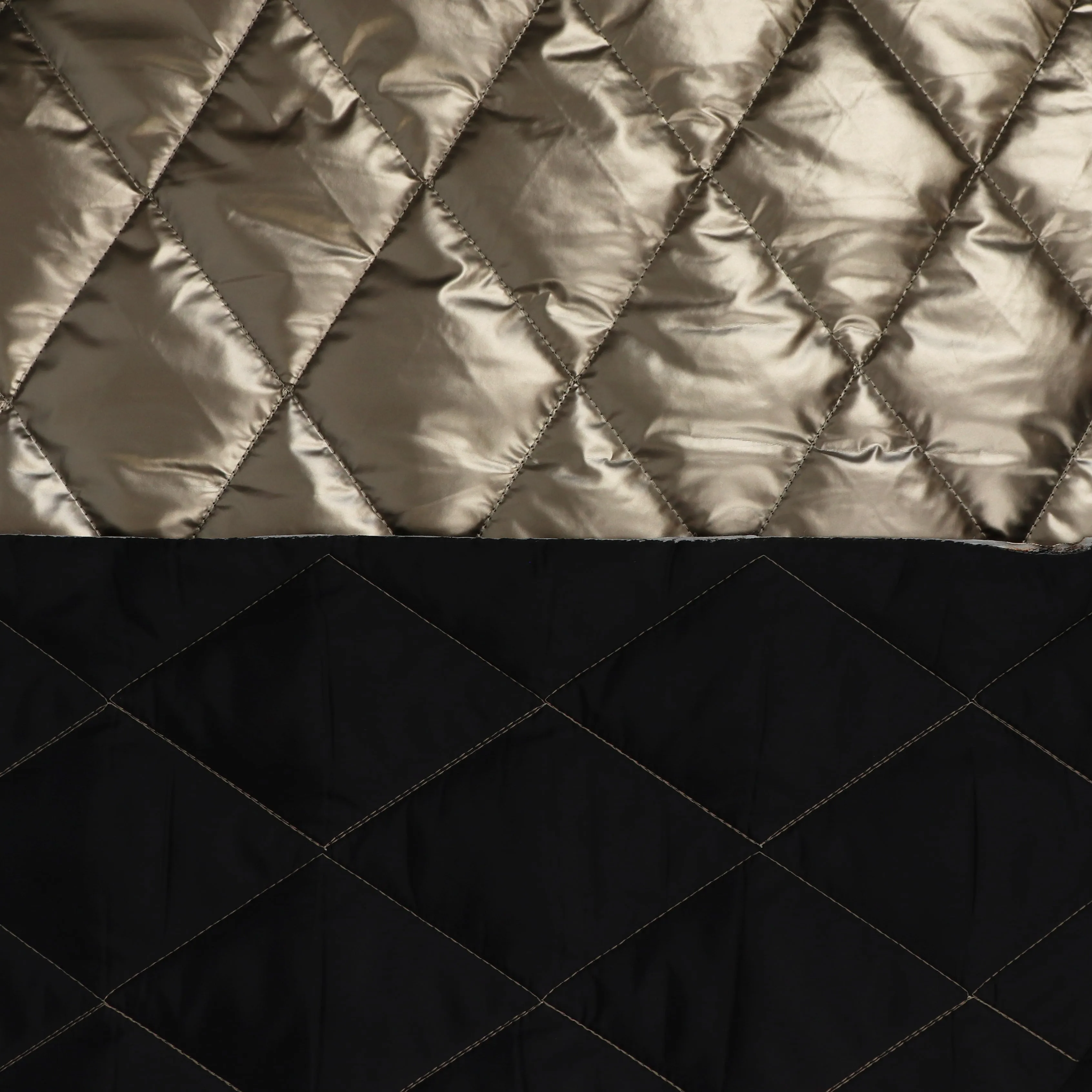 Quilted Coating - Champagne Gold