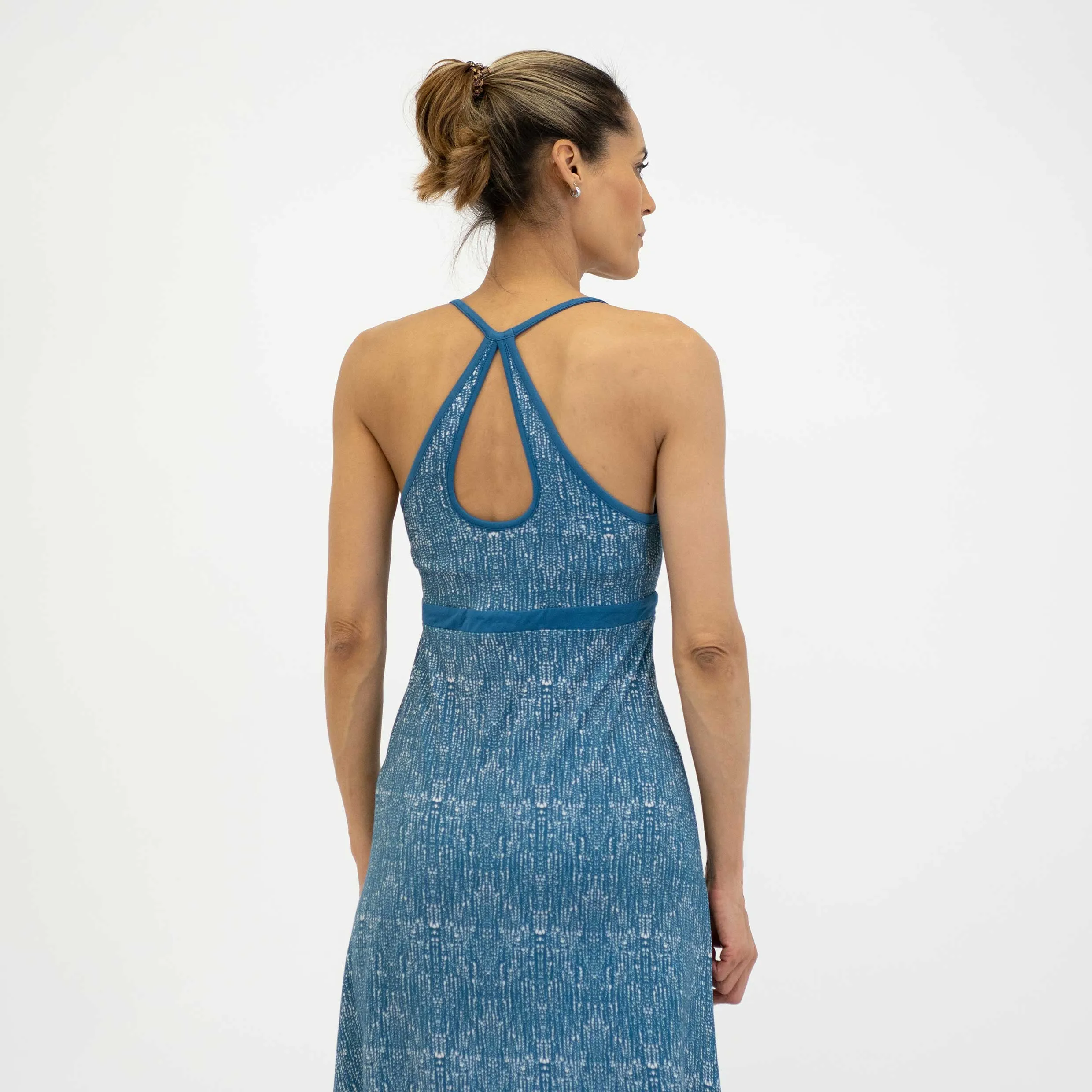 Strappy sundress in indigo drops