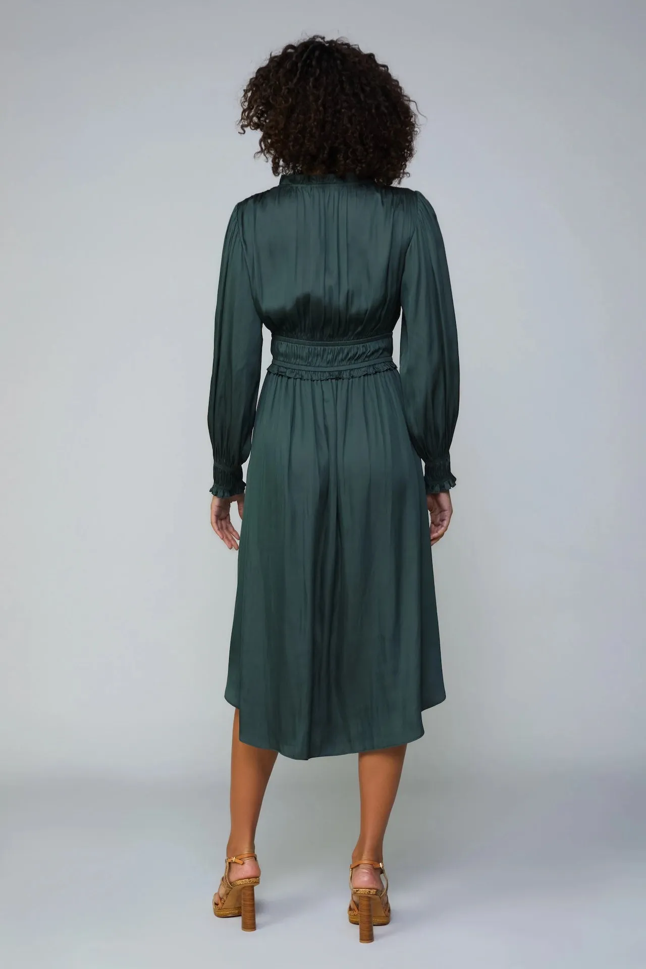 Surplice Bodice Green Midi Dress