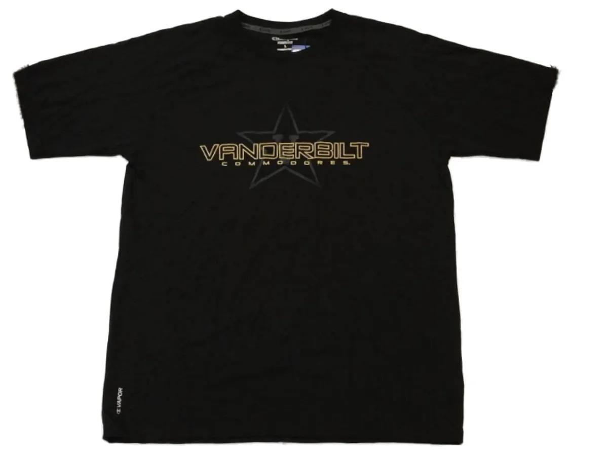 Vanderbilt Commodores Champion PowerTrain Black SS Crew Performance T-Shirt (L)