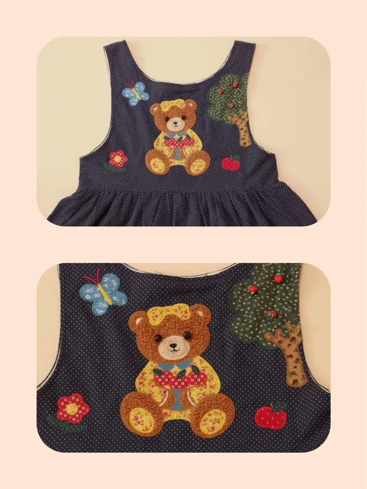 Vintage girly doll patch apple sundress【s0000003036】