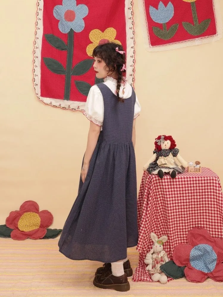 Vintage girly doll patch apple sundress【s0000003036】