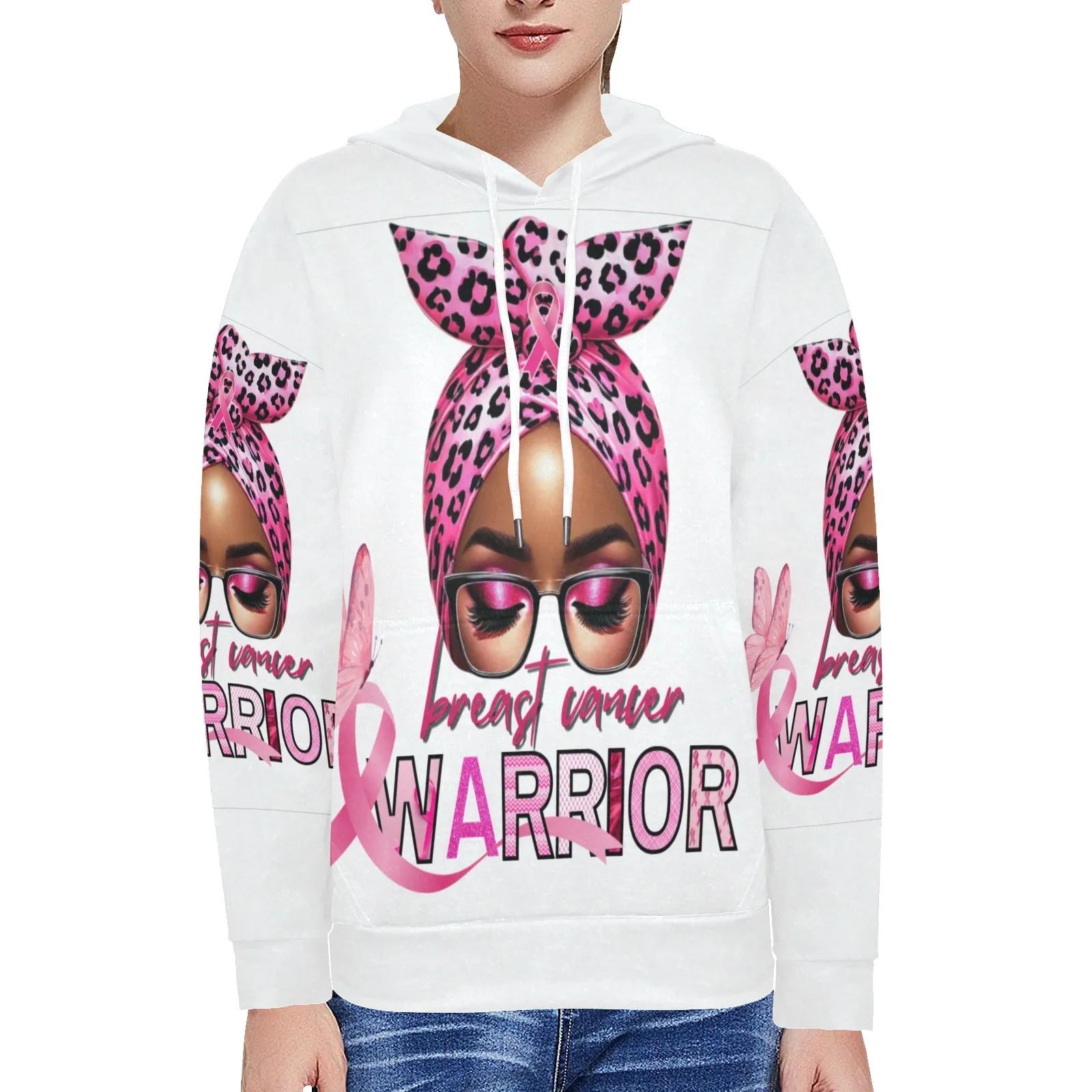 Women's Breast Cancer Awareness  Fleece Hoodie