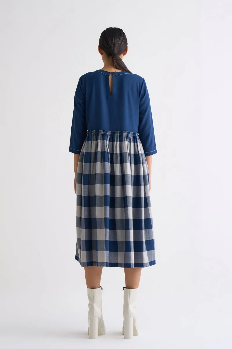 Yoke Dress - Navy Check